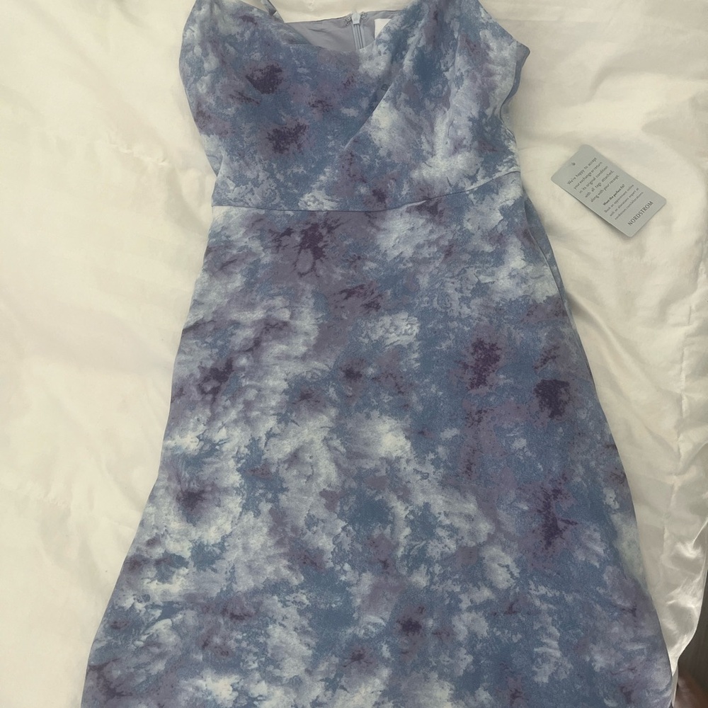 Beautiful pastel watercolor mini cowl neck dress